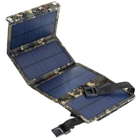 Portable Solar Panel, 20W, IP65, Camouflage Pattern, 48.7x18.5x0.3cm, Multicolor