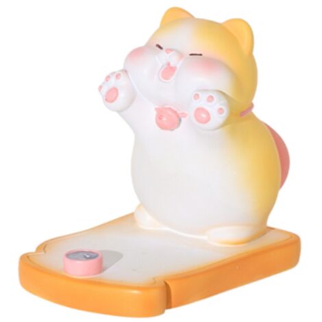 Portable Support Téléphone Résine Mignon Chat Gingembre Décor Bureau Chambre