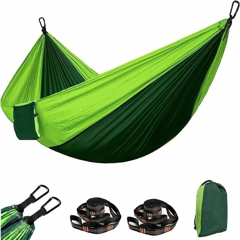 Portable Ultralight Waterproof Nylon Hammock, 1-2 Person Max Load 300Kg (270 140Cm) For Garden Traveling, Camping And Hiking