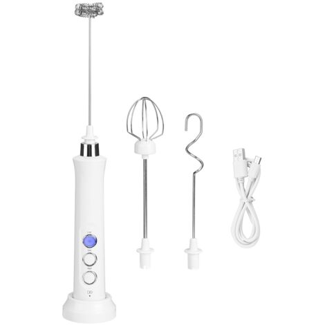 Portable USB Electric Egg Beater Milk Frother Coffee Stirrer Mixer Kitchen Utensils White