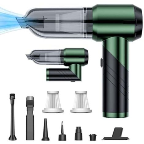 Portable vacuum cleaner, powerful 16,000 Pa car vacuum cleaner, cordless and USB rechargeable, 4-in-1 mini vacuum cleaner with HEPA filter for car, home and office.