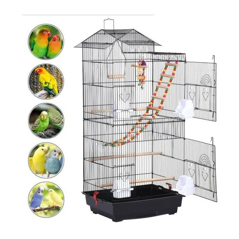 Portable Volière Cage de fer 4635.599cm Conception du toit - Cage à Oiseaux en Fil Portable