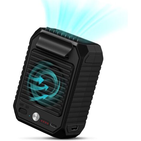 Portable Waist Clip Fan - 10000mAh Battery - Personal Hands-Free Waist Belt Fan - Three Wind Speeds - Suitable for Outdoor Work, Farming, Hiking, Camping, Gardening, and Travel