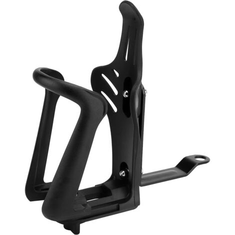 Portaborraccia per bicicletta, portaborraccia, base in lega di alluminio e acciaio inossidabile, per moto, mountain bike, bici da strada, equitazione, nero (base a specchio)