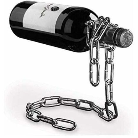 Portabotellas de vino, cadena mágica, portabotellas de acero inoxidable
