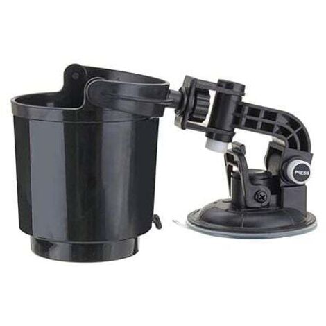 Portabotellas KZQ 2 en 1 con base ajustable y giratoria de 360°, organizador para coche con ventosa, portavasos universal y compartimento para asiento (1 unidad)