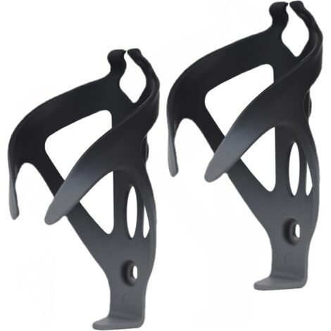 Portabotellas para bicicleta, ligero y universal, accesorio para bicicletas de carretera, de montaña y para niños (juego de 2 unidades: negro + gris).