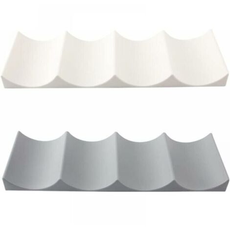 Portabotellas para refrigerador, plástico, apilable, tapete para botellas, soporte para botellas de vino, botellero para refrigerador de cocina, blanco/gris,