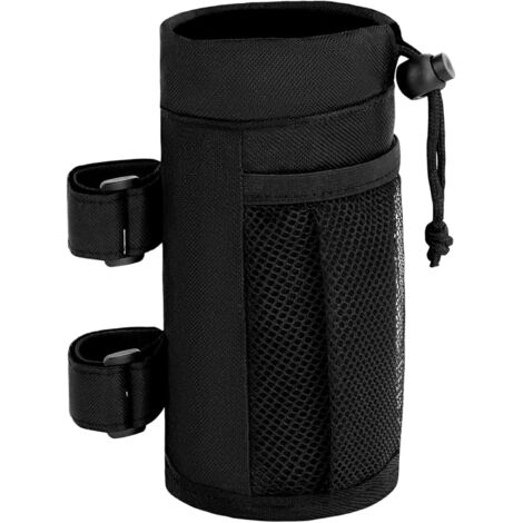 Portabotellas universal para bicicleta, 60 ml, portavasos isotérmico con bolsillo de malla y compartimento para el teléfono, compatible con bicicletas plegables y cochecitos de bebé.
