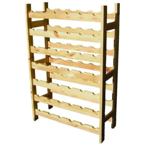 Portabottiglia 42 Posti 63x25x98 cm in Legno di Pino Naturale