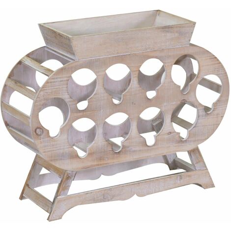 Portabottiglie 10 Posti 59x19xh48 cm in Legno Naturale