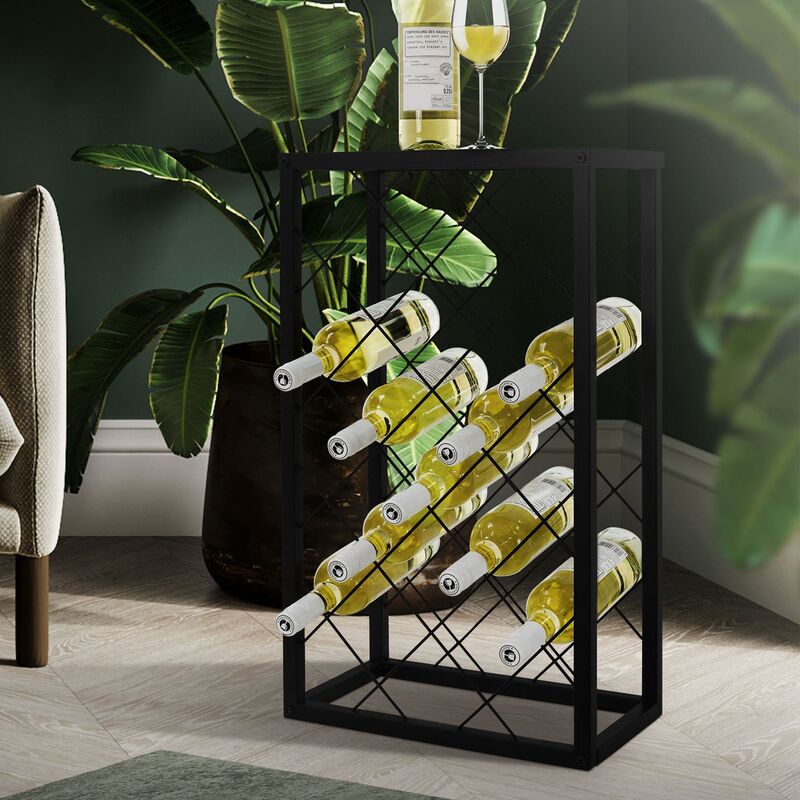 Image of Ml-design - Cantinetta di Vino per 23 Bottiglie 40x22x68 cm Design a Filo Incrociato Portabottiglie Vintage Portabottiglie Autoportante in Metallo