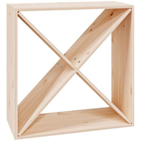 vidaXL Portabottiglie in Legno Massello di Pino 56x25x56 cm Colori Diversi