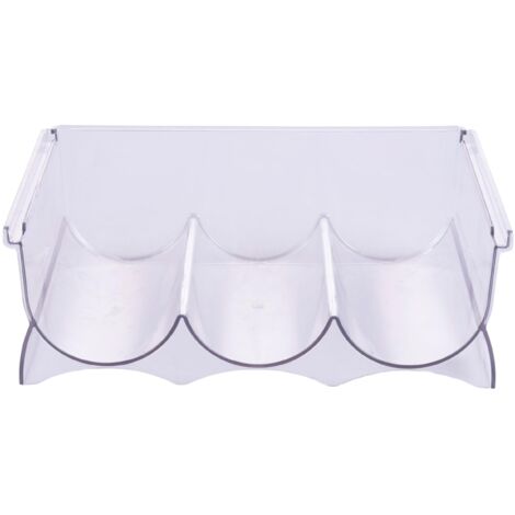 Portabottiglie da frigo 29,4x20,6x10 cm 3 vani, in plastica PET, trasparente, Sìordine