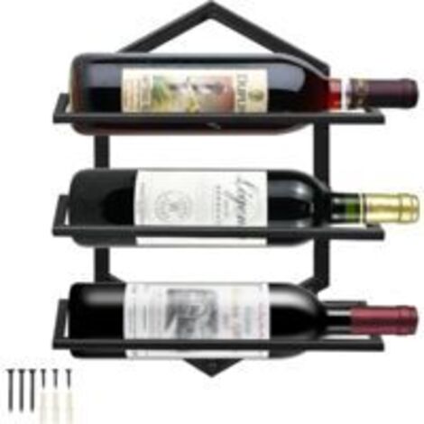 Portabottiglie da parete in metallo, portabicchieri da vino sospeso, portabottiglie per vino rosso