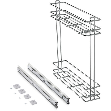 Portabottiglie estraibile SupraMax Emuca, modulo 150mm, Acciaio, Cromo