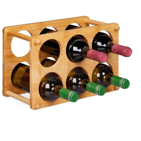 Portabottiglie in bambù per 6 bottiglie