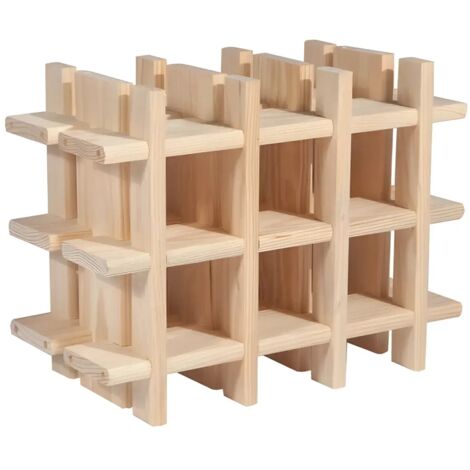Portabottiglie in Legno Pino Naturale Espositore Modulare da Appoggio