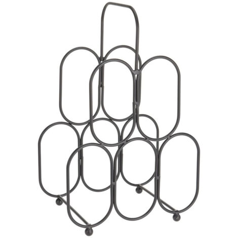 Portabottiglie in metallo nero per 5 bottiglie, 27x40,5 cm