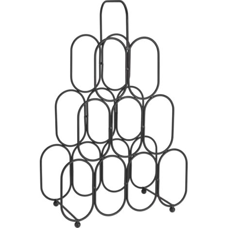 Portabottiglie in metallo nero per 9 bottiglie, 36x56 cm