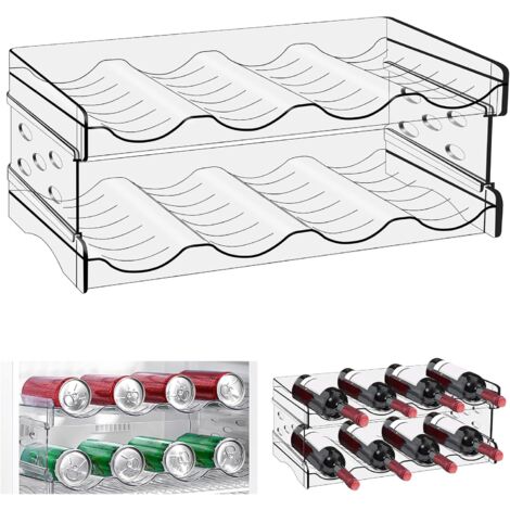 Portabottiglie Plastica Impilabile Per 8 Bottiglie - Organizzatore Per Frigorifero, Cucina O Dispensa - Foto 3