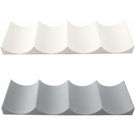Portabottiglie per frigorifero KZQ, tappetino per bottiglie, portabottiglie impilabile in plastica, ripiano per bottiglie, portabottiglie per frigorifero da cucina, bianco/grigio