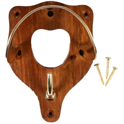 Portabriglie in legno e ottone da appendere : Taglia unica, legno