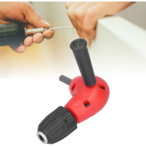 Portabrocas angular de 90° con 3 mordazas, extensión, herramienta de doblado y reparación – plástico + acero inoxidable, varios colores, rango de sujeción 0,8–10 mm, 389 g, para herramientas eléctrica