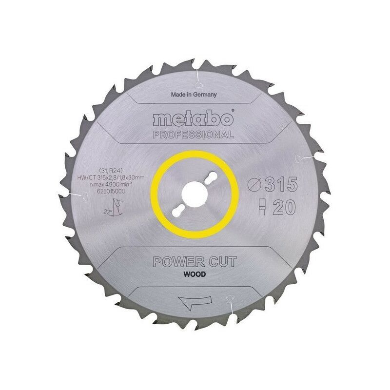 

Metabo 628012000 Hoja sierra Metal duro HW CT Power Cut 250x30 mm Dientes 24 DI