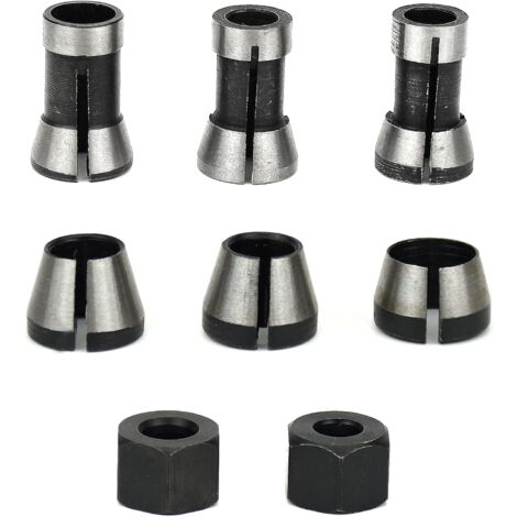 Portabrocas de fresado: juego de 6, portabrocas de alambre (6 mm, 6,35 mm, 8 mm), portabrocas para fresadora, adaptadores de portabrocas