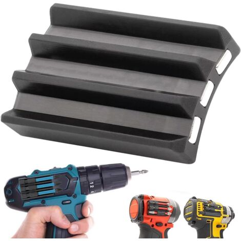 Portabrocas magnético  Funda universal para destornillador magnético - Imán potente para taladros de impacto, sujeta 3 brocas en el lateral del taladro