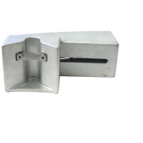 Portac – Boîtier V de réception en applique aluminium – Gâche inox pour serrure portail coulissant – Finition blanche Ral 9016 – Installation facile