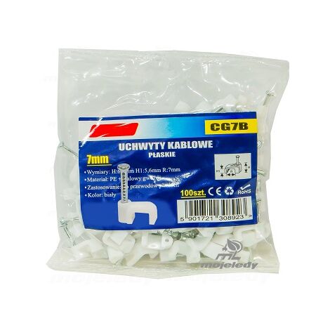Portacables planos blanco 5,6/7 100 uds CG7B