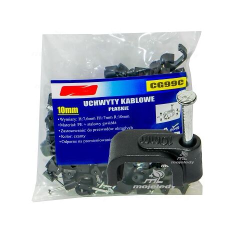 Portacables planos negro 10/7 100 uds CG99C