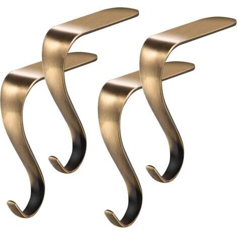 Portacalze natalizie, 4 pezzi, ganci per calze natalizie, ganci in metallo per calze, clip per calze natalizie, gancio a camino natalizio, clip per appendere decorazioni per la tavola di Natale