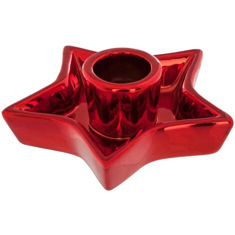 Portacandela a stella Electro D.10,5cm rosso - Feeric lights & christmas