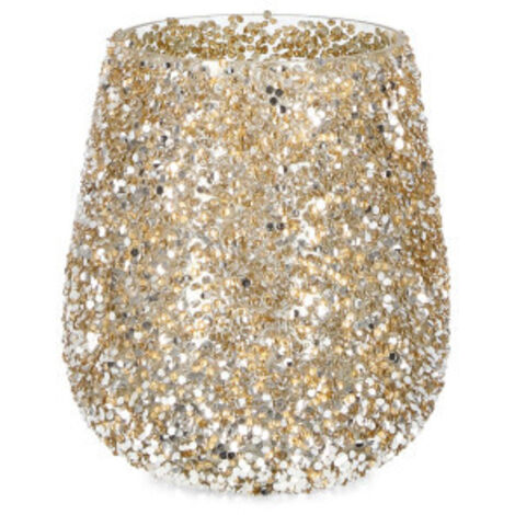 Portacandela Decorativo Glitter Oro D13,5