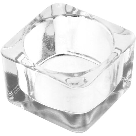 Portacandela in vetro per interno ed esterno da 6 x 6 x 3 cm