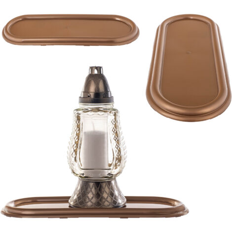 Portacandele 40 Cm sottobicchiere vassoio funebre in plastica oro