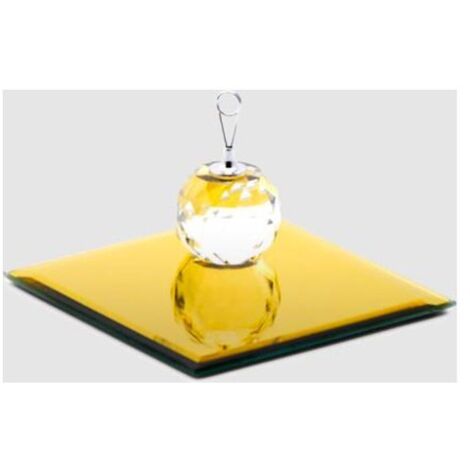 PORTACANDELE CON BASE SPECCHIO QUADRATA 12X12 ORO