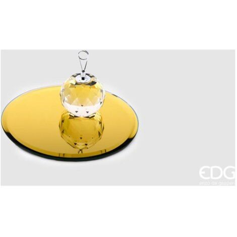 PORTACANDELE CON BASE SPECCHIO ROTONDA 12CM ORO