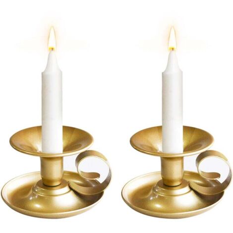 Portacandele conici, portacandele da tavolo dorati per cerimonie nuziali, lampadario per Halloween, decorazione per sala da pranzo di Natale, 2 pezzi