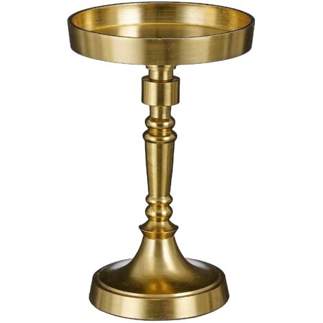 Portacandele in alluminio riciclato oro h8xd12cm per decorazioni natalizie
