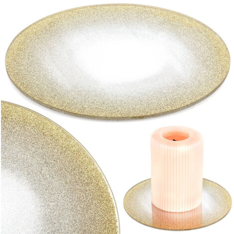 Portacandele in vetro dorato per composizioni decorative di candele
