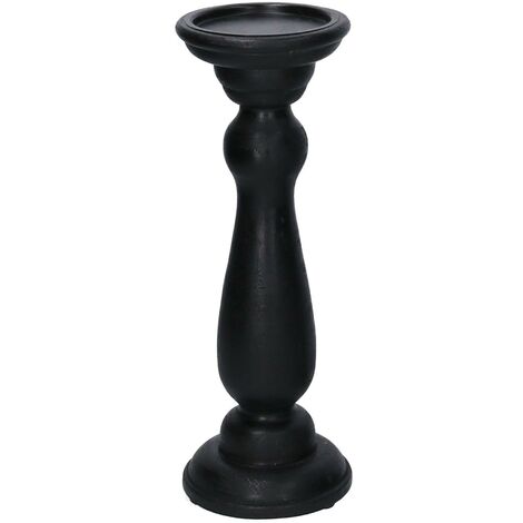 Portacandele legno nero cm10h30