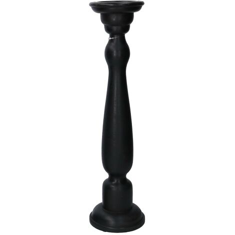 Portacandele legno nero cm11,5/12,5h50