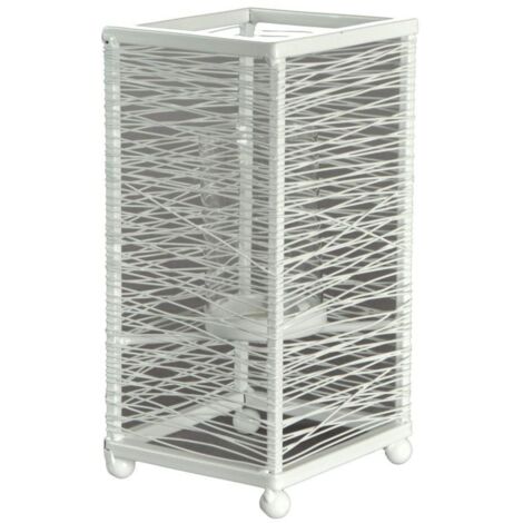 Portacandele metallo bianco piccolo cm 11x11h23