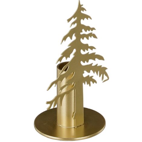 Portacandele oro a forma di albero per decorazioni natalizie