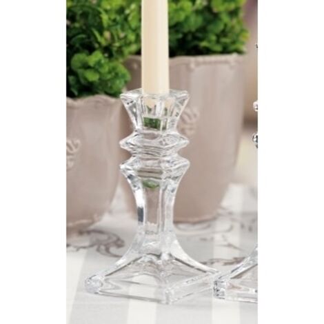Portacandele Singolo in Vetro Trasparente Alexia 1 Candela 15,5 cm