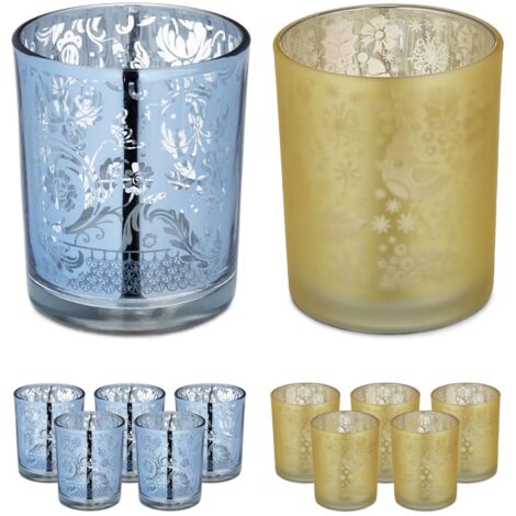 Portacandele termico oro argento set da 12